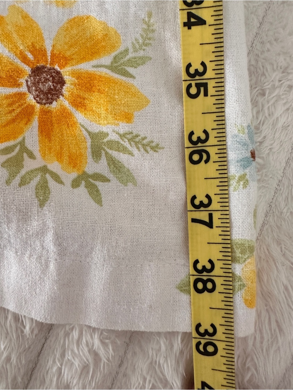 Old Navy Cream Summer Dress with Sunflower Floral Design Linen Blend Cottagecore - Picture 10 of 10